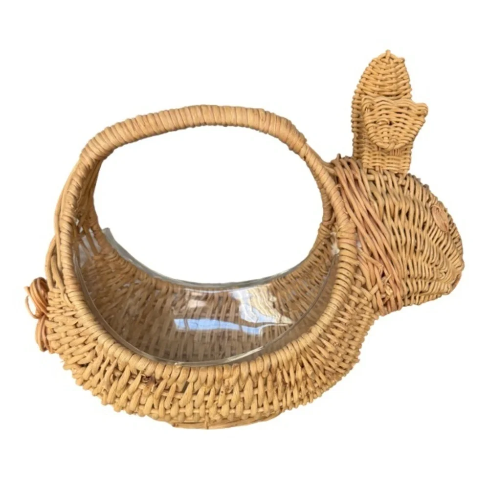 Late 20th Century Vintage Wicker Rabbit Bunny Basket